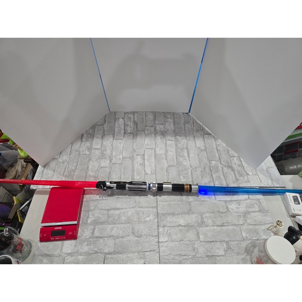 Star Wars Lightsaber Red Blue Connector Tested Working VIDEO Sounds Lights